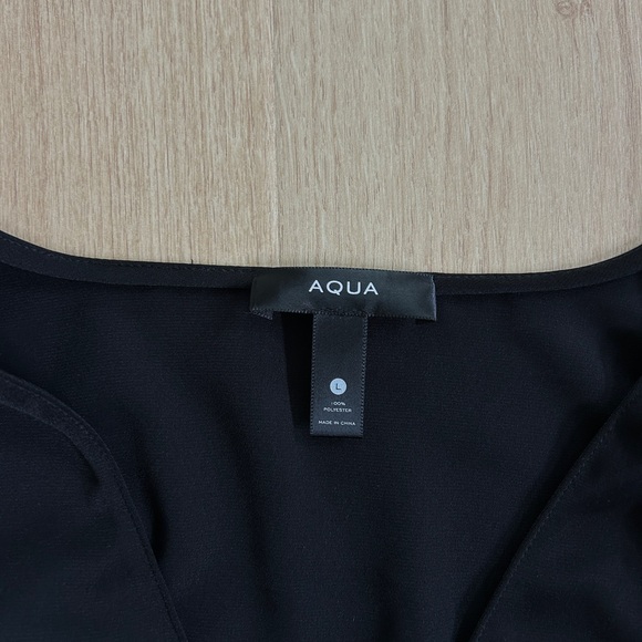 Aqua Black V-Neck Blouse - Picture 3 of 7
